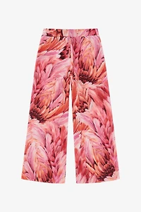 Plumage-print trousers
