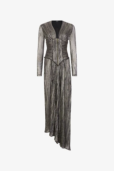 Multicolor Lurex Corset Maxi Dress
