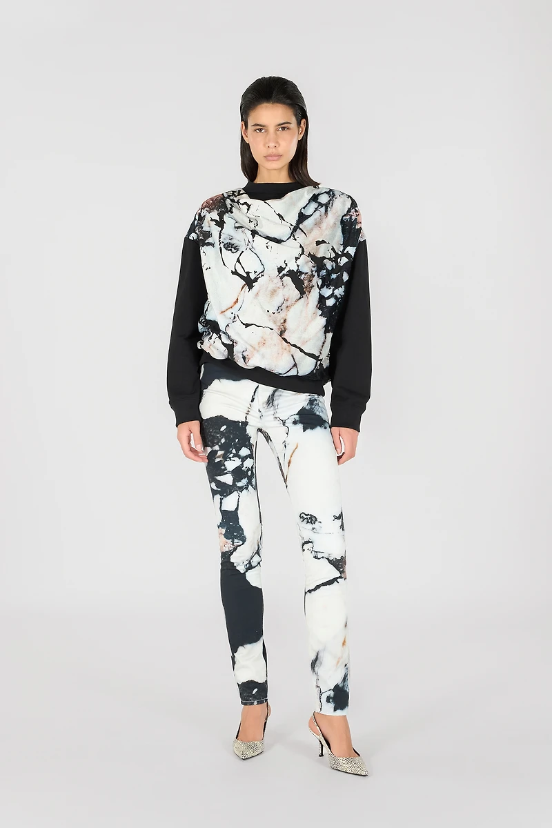 Marble print sweatshirt