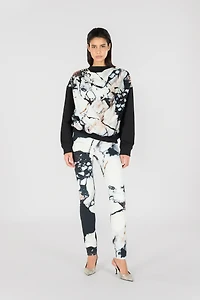Marble print sweatshirt