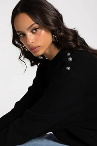 Stud-embellished crew-neck jumper