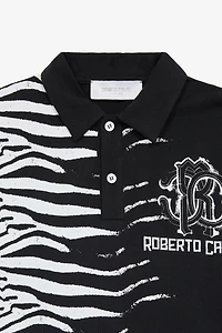 Tiger Skin Polo-Shirt With RC Monogram And Logo