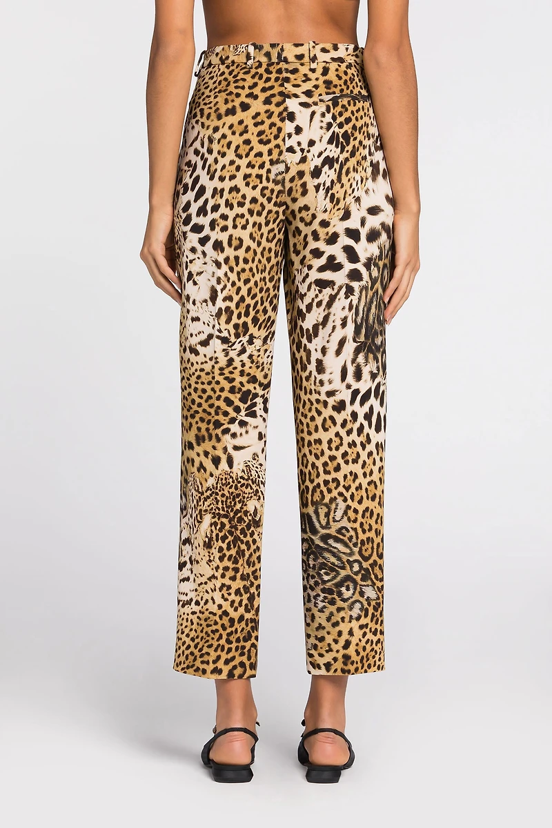 Leopard-print cropped trousers