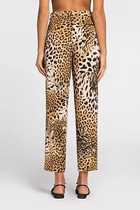 Leopard-print cropped trousers