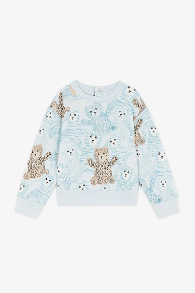 Teddy Bear-Print Cotton Sweatshirt