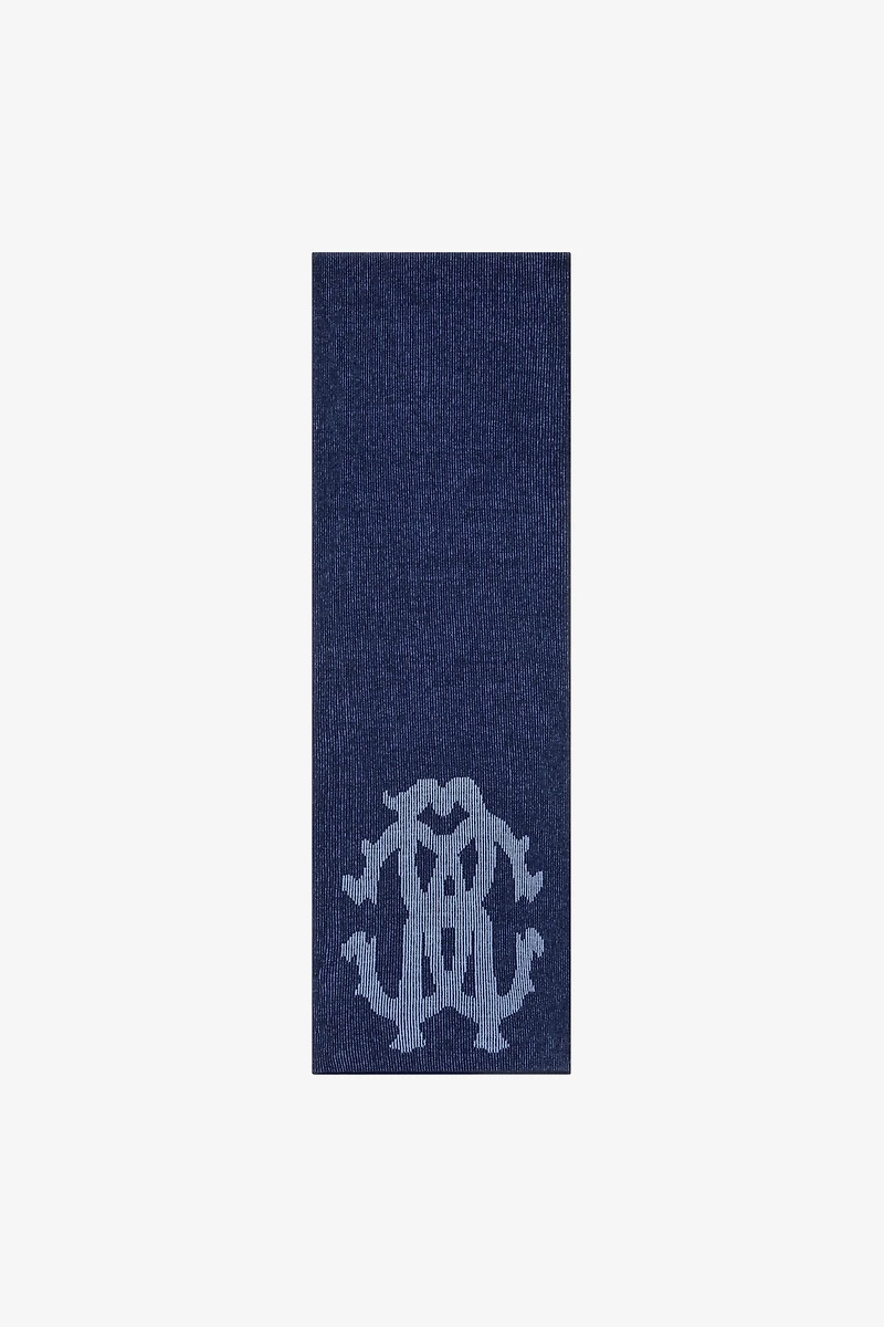 Cotton and Wool Blend Scarf with RC Monogram