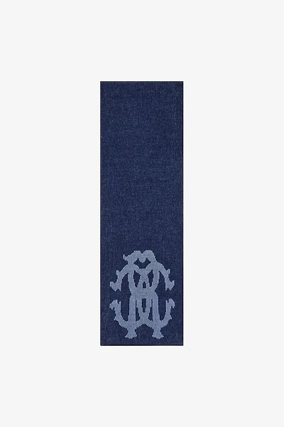 Cotton and Wool Blend Scarf with RC Monogram