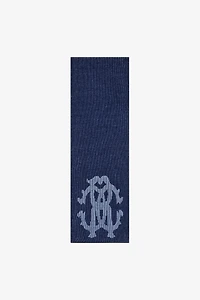 Cotton and Wool Blend Scarf with RC Monogram