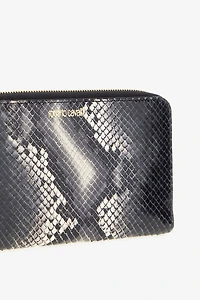 Logo-print leather wallet