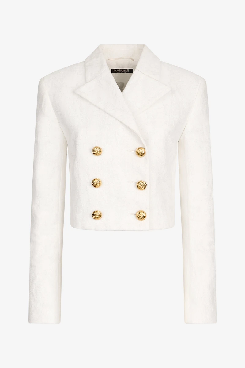 Wall Print Cropped Jacket