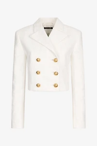 Wall Print Cropped Jacket