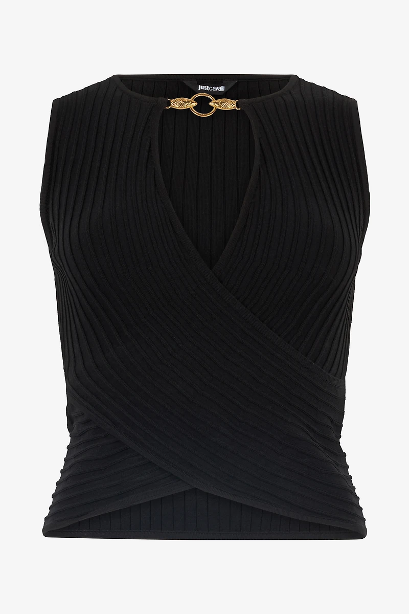 Rib-Knit Sleeveless Crop Top