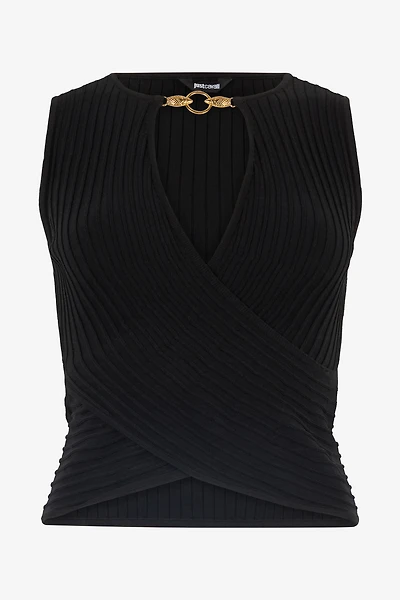 Rib-Knit Sleeveless Crop Top
