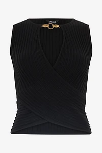 Rib-Knit Sleeveless Crop Top