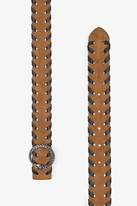 Leather Belt With Snake Buckle