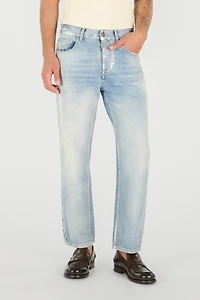 Light Wash Jeans with Monogram RC