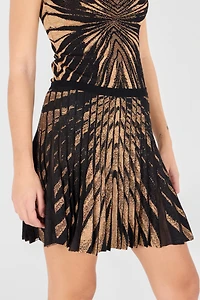 Knit skirt with Ray of Gold print