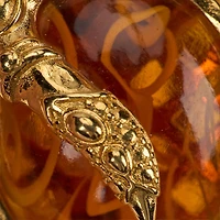 Golden Clip-On Earrings With Topaz Stone