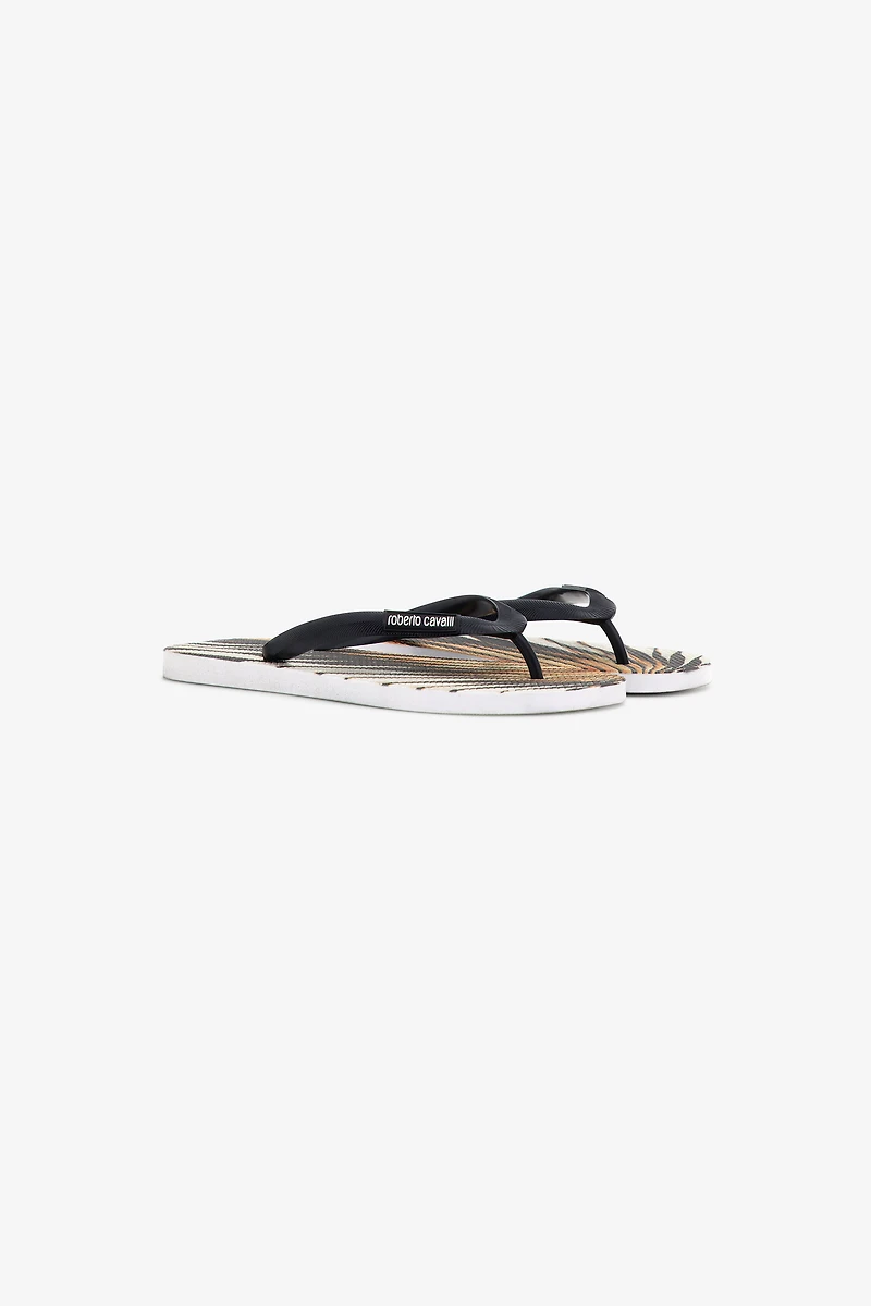 Ray of Gold Print Rubber Flip-Flops