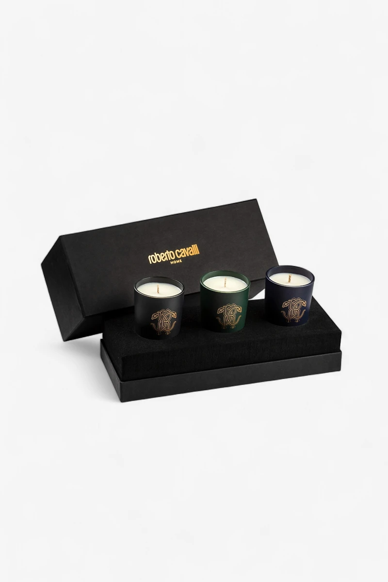 Gold Jungle Set of Three Scented Candles 80 G