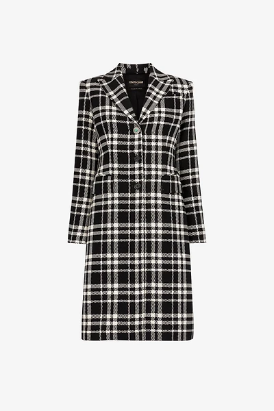 Plaid Single-Breasted Coat