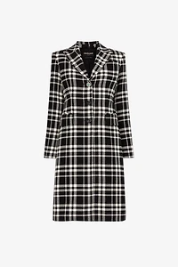 Plaid Single-Breasted Coat