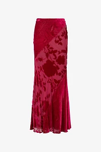 Long Skirt With Rose And Python Pattern
