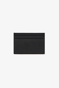Black Leather Card Case With Monogram RC