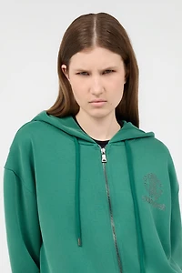 Green Hoodie Sweatshirt with RC Monogram Logo