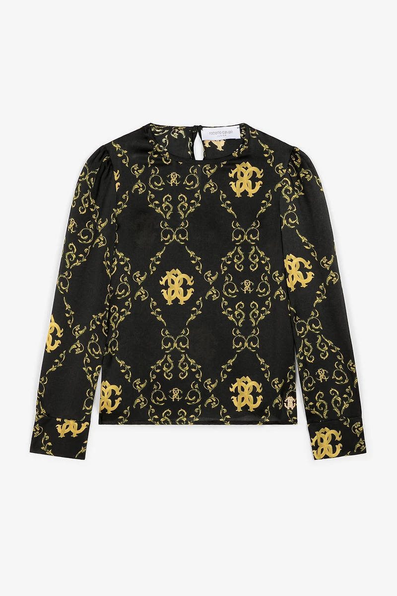 Filigree-Print Silk Top