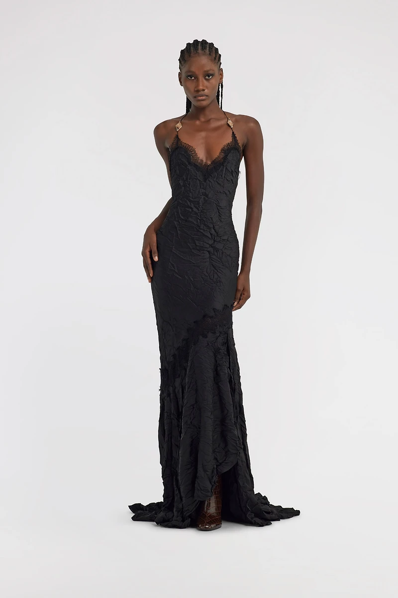 Crumpled long dress