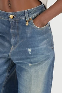 Jeans With Mirror Snake Monogram Charm