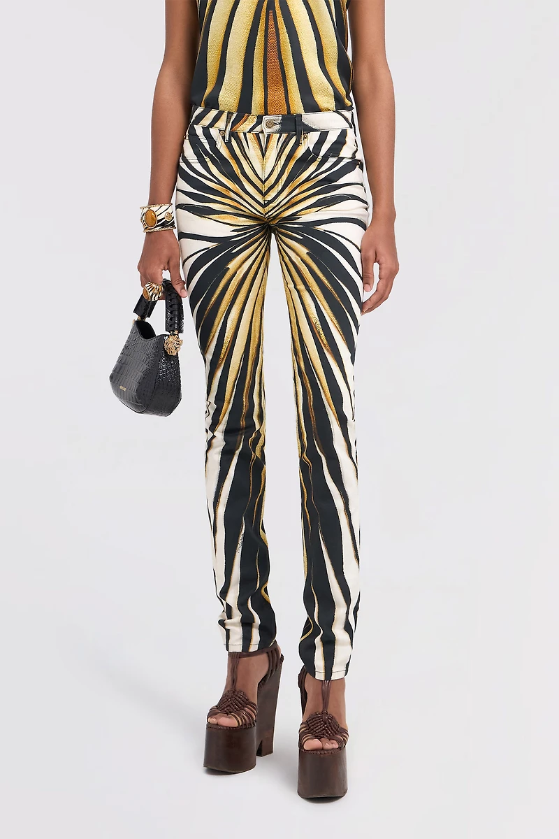 Ray of Gold Print Trousers Jeans
