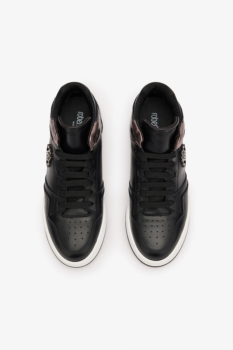 High-Top Sneakers With Laminated Insert