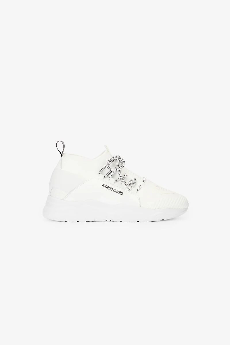 White Running Shoes With Logo