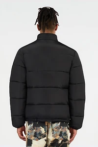 Black Puffer Jacket with Monogram JC