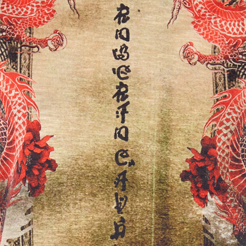 Cotton T-Shirt With Oriental Print