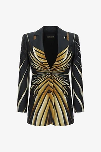 Ray Of Gold Print Silk Jacket