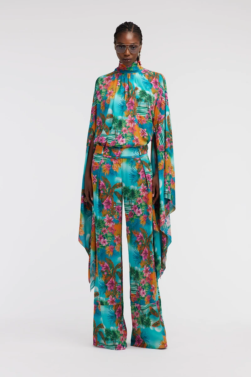 Hawaii print trousers