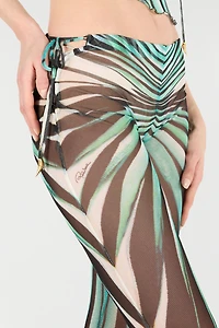 Ray Of Sea Print Flared Trousers
