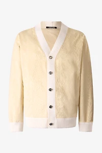 Python-Print Cardigan-Style Sweatshirt
