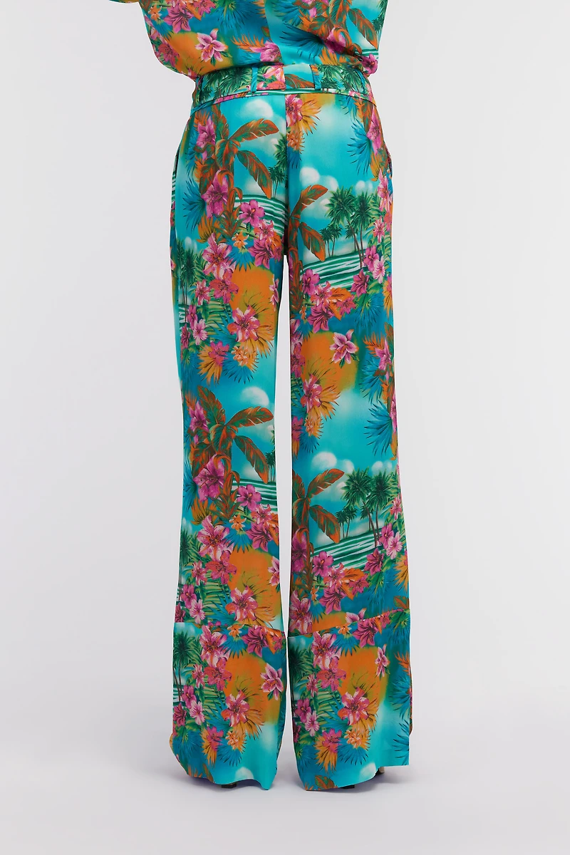 Hawaii print trousers