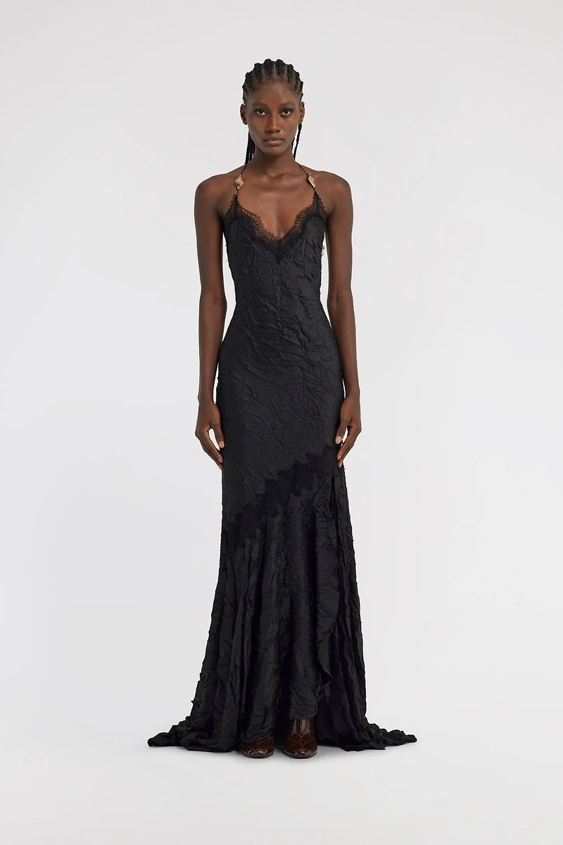 Crumpled long dress