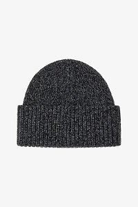Grey Wool Cashmere Blend Hat With Monogram Rc