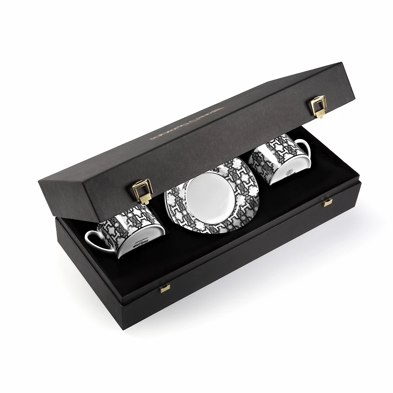 Monogram Black2 Tea Cups In Gift Box