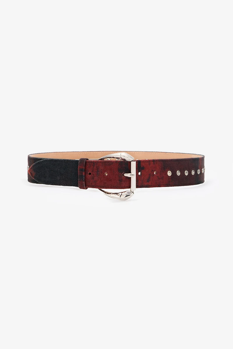 Belt With Mottled-Effect Print