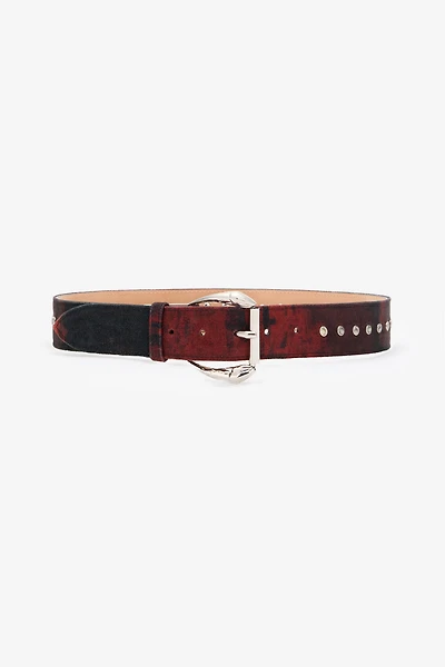 Belt With Mottled-Effect Print