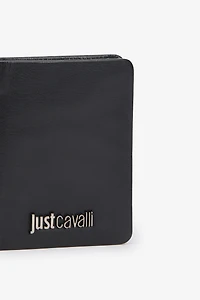 Black Wallet With Metal Logo