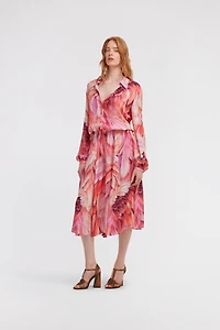 Long dress Plumage print