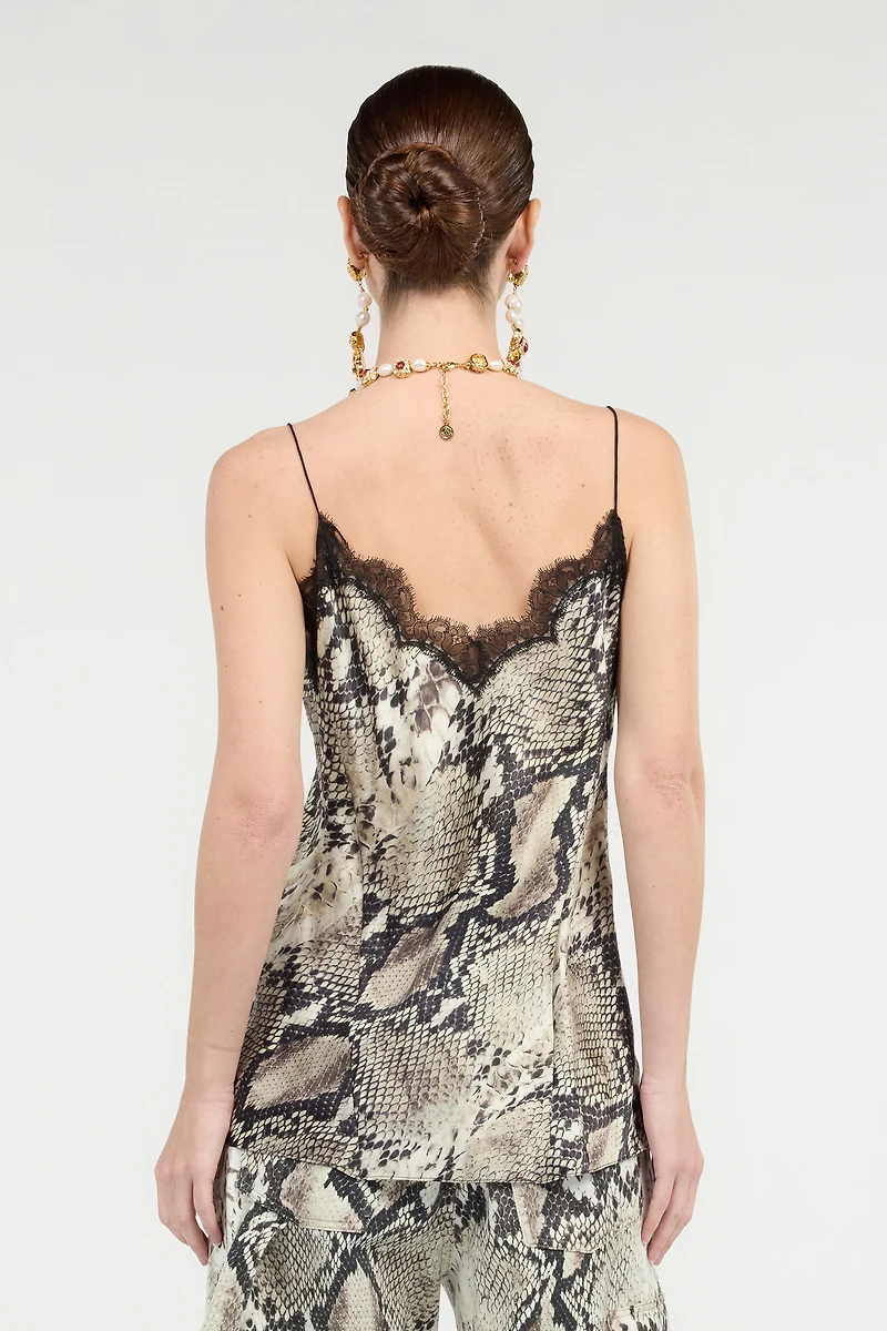 Silk Top With Python Print